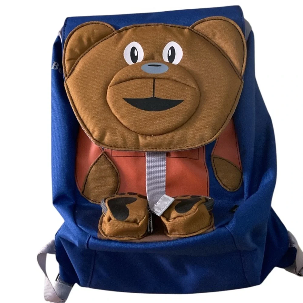 LL BEAN Kids Teddy Bear Backpack Blue Daycare Pre-School Toddler Boy Girl NWOT